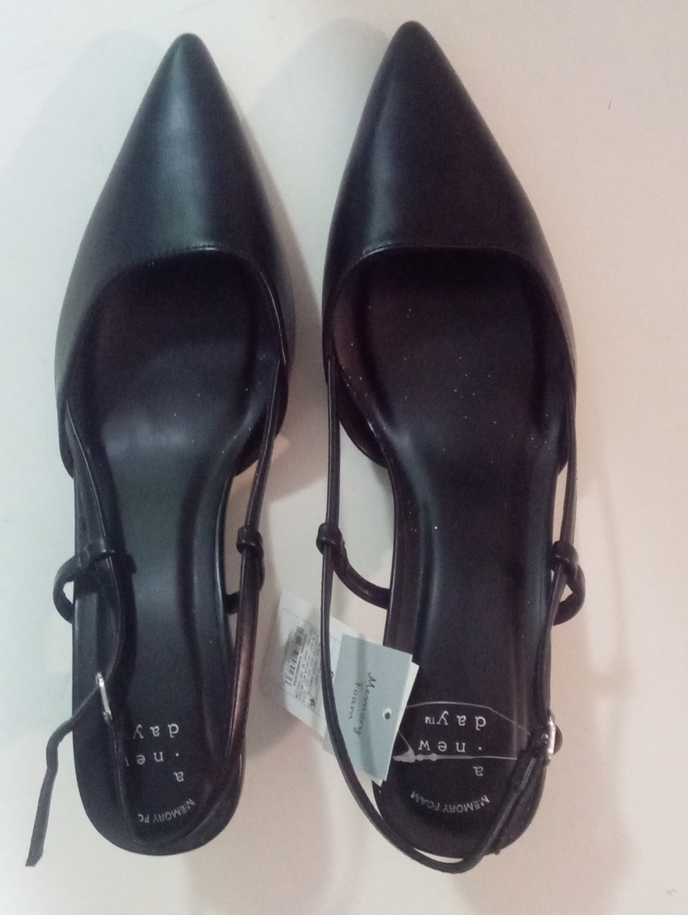 A New Day Pointed Toe Slingback Sandal Sz 9 1/2" NWT $40 Memory Foam